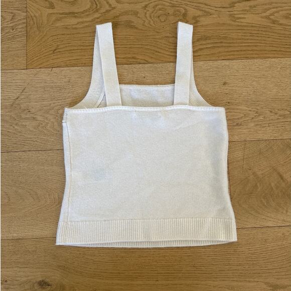 Banana Republic - 100% Cashmere Knit Sleeveless Cami Top in Cream - Picture 3 of 4